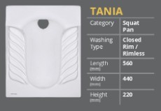  تجهیزات ساختمانی | روشویی و دستشویی توالت تخت تانیا- طبی